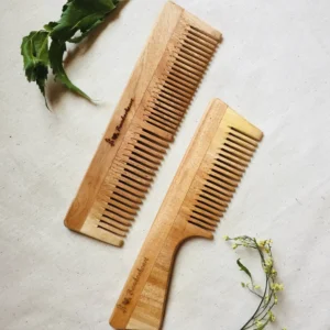 Comb set of 2 (double teeth + with handle)