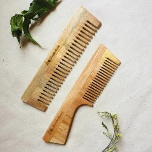 Comb set of 2 (wide teeth + with handle)