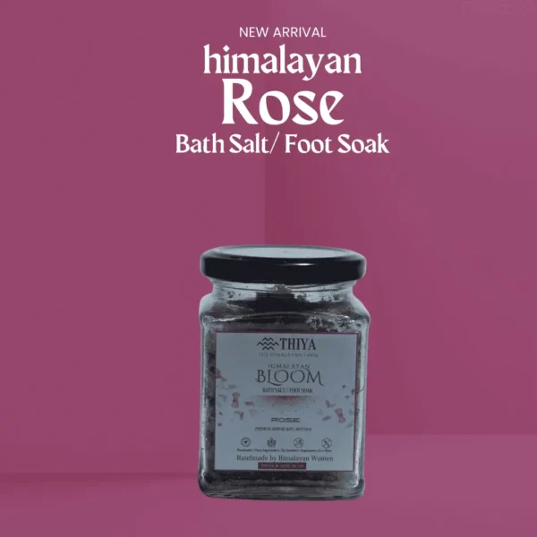 Luxurious Himalayan bath salt infused with rose.