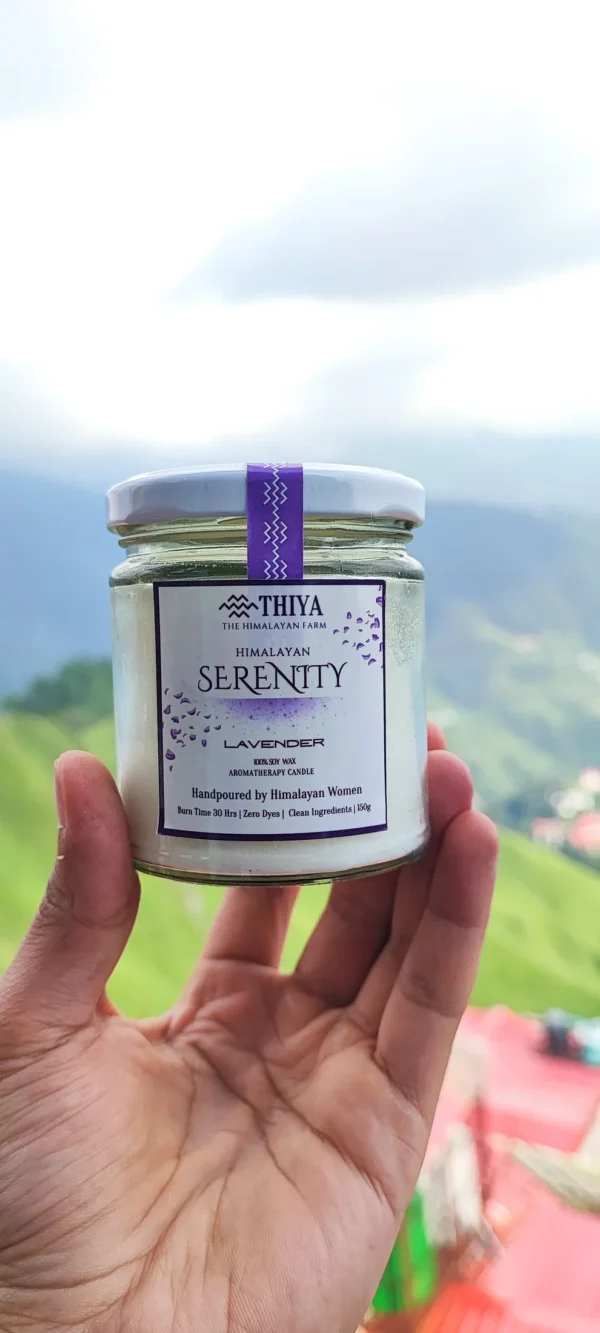 Himalayan lavender candle for deep relaxation.