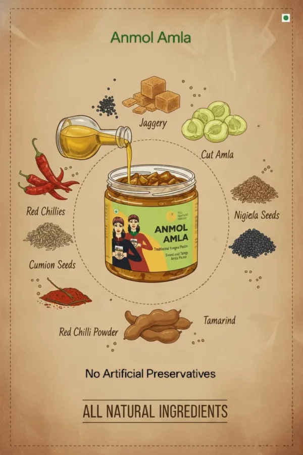 Amla Pickle Ingredients Infographic