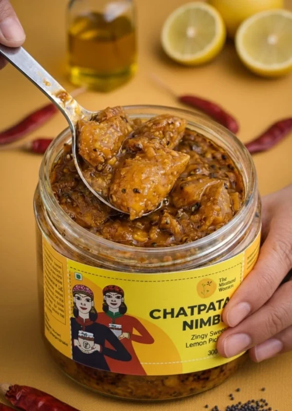 Chatpata Nimbu Pickle Close-Up Spoon Texture