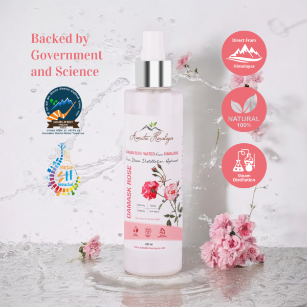 damask rose water hydrosol facial toner spray 200ml