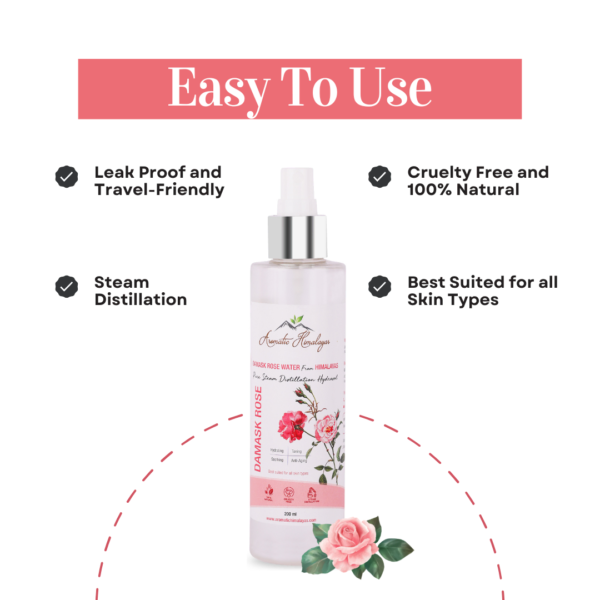 easy to use rose water spray travel friendly bottle