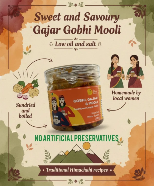 gajar gobhi mooli pickle