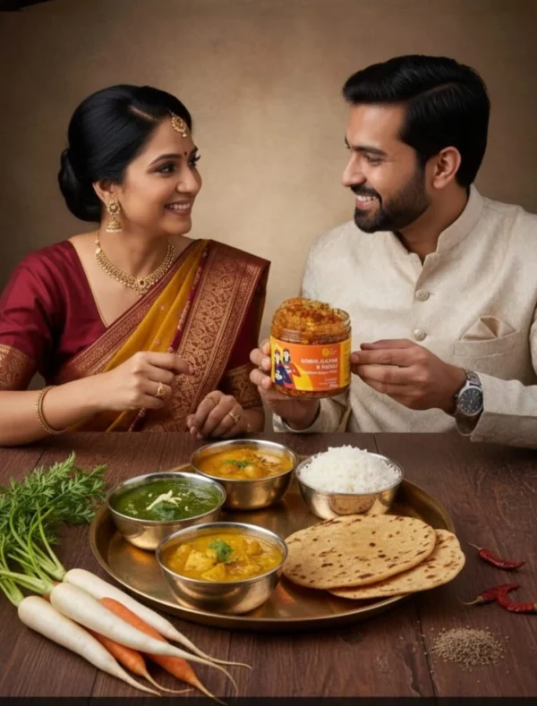 gajar gobhi mooli pickle family meal