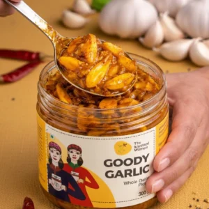 goody garlic pickle closeup spoon scoop