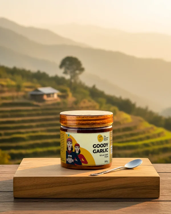 goody garlic pickle jar front view
