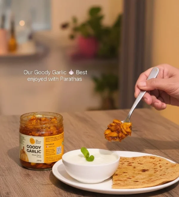 goody garlic pickle meal plate serving