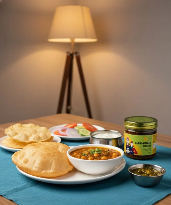 haribhari mirch pickle dinner table setup