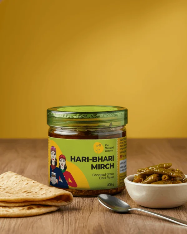 haribhari mirch pickle with chapati bowl
