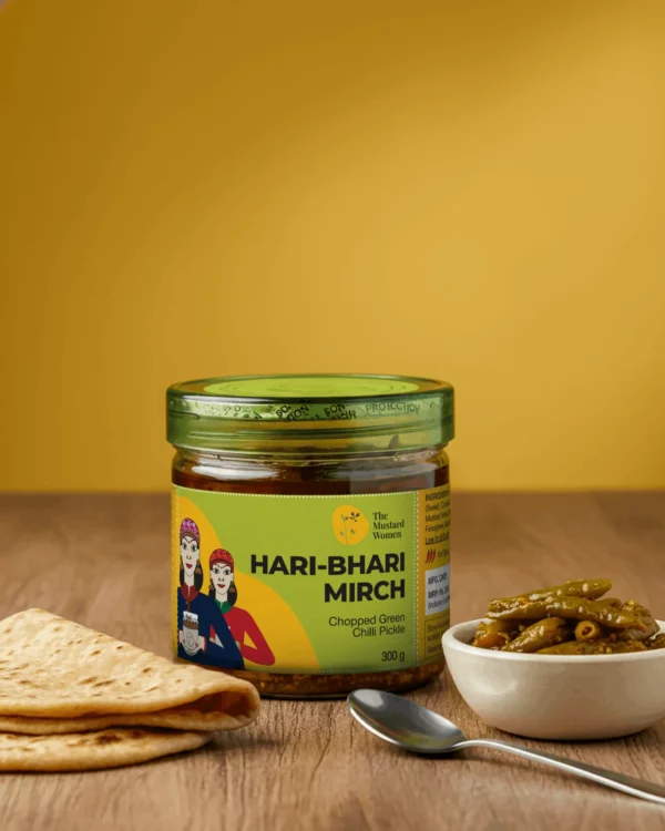haribhari mirch pickle with chapati bowl