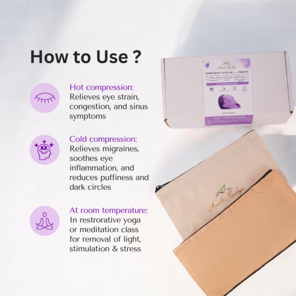 how to use lavender flaxseed eye pillow hot and cold compress guide