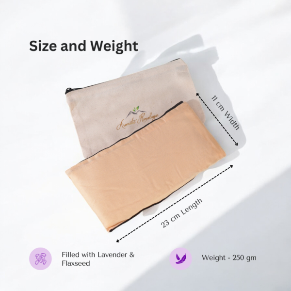lavender flaxseed eye pillow size and weight dimensions image