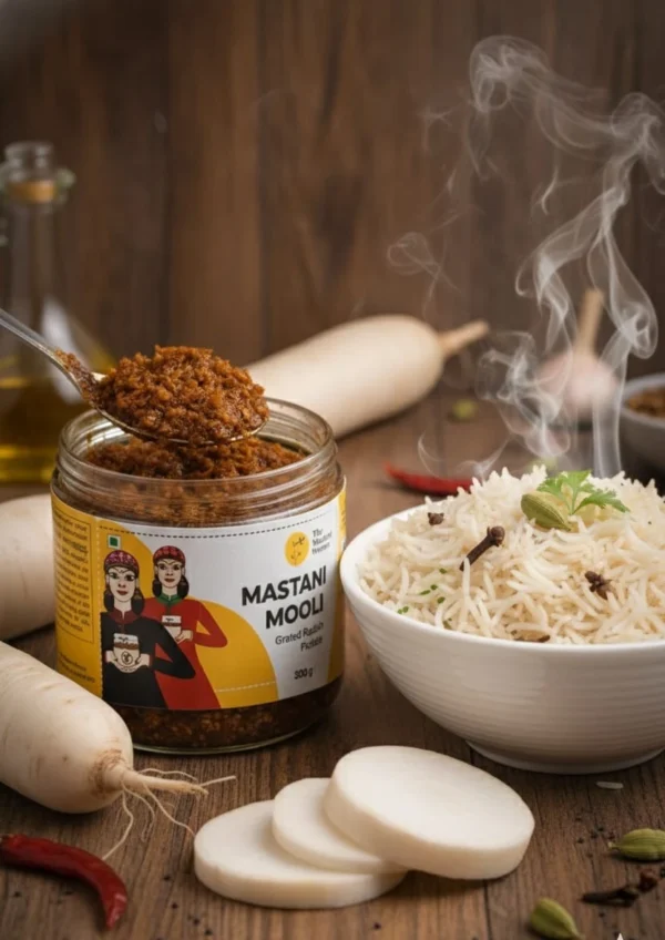 mastani mooli pickle jar front view