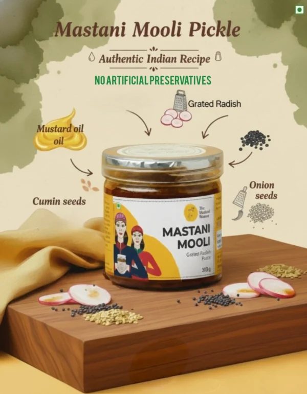 mastani mooli pickle radish ingredients display