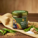 meethi mirch pickle jar front view