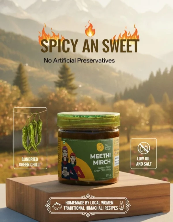 meethi mirch pickle traditional recipe poster