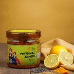 natkhat nimbu pickle with lemon ingredients display