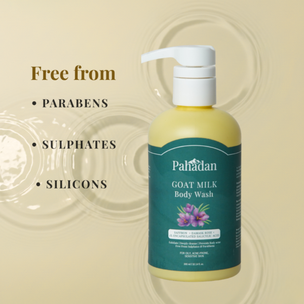 pahadan goat milk body wash free from parabens sulphates silicones