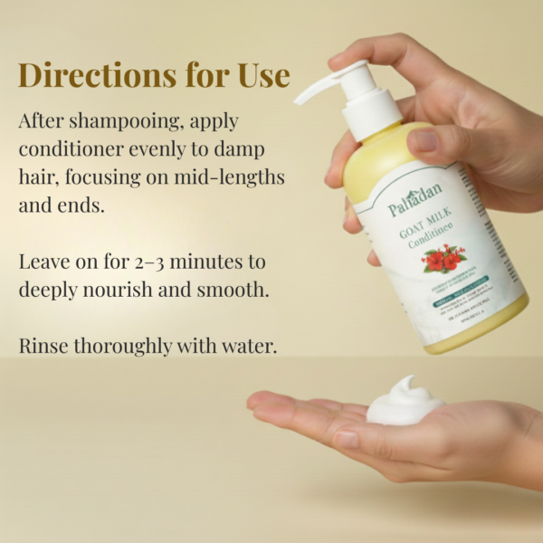 pahadan goat milk conditioner directions for use apply on damp hair