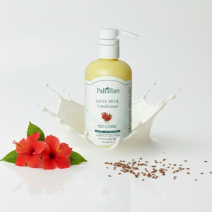 pahadan goat milk conditioner product with hibiscus and milk splash