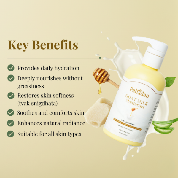 pahadan goat milk moisturiser key benefits daily hydration soft skin