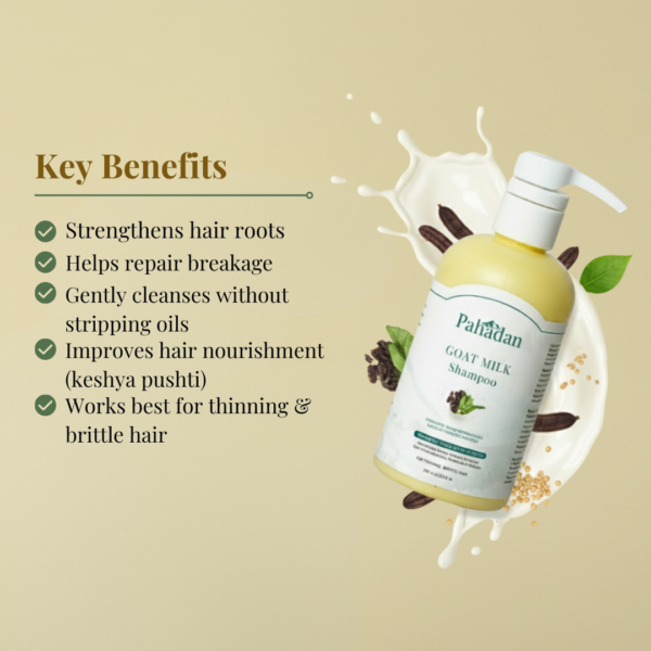 pahadan goat milk shampoo key benefits strengthens roots reduces breakage
