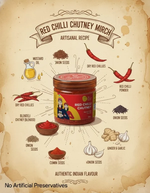 red chilli chutney recipe ingredients poster