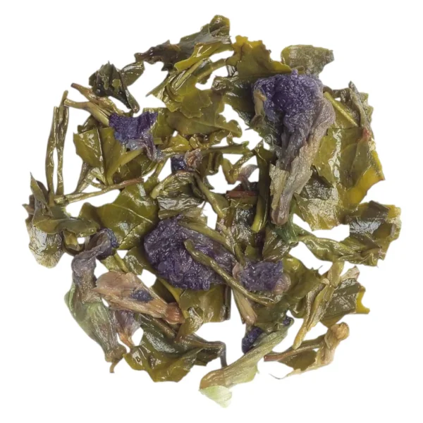 saakya blue pea flower tea wet leaves