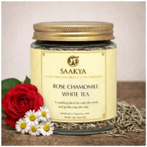 saakya rose chamomile white tea jar