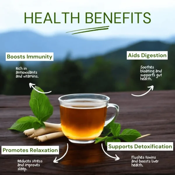 tulsi lemongrass green tea brewed cup