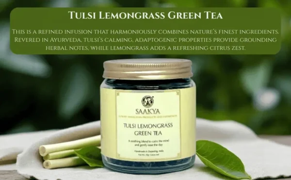 tulsi lemongrass tea liquid top view